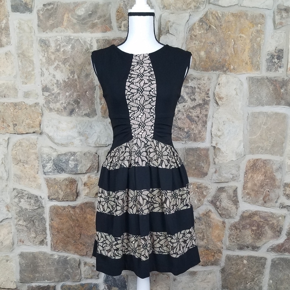 ANTHRO Eva Franco 0 Lace Strata Fit & Flare Dress - Picture 3 of 8
